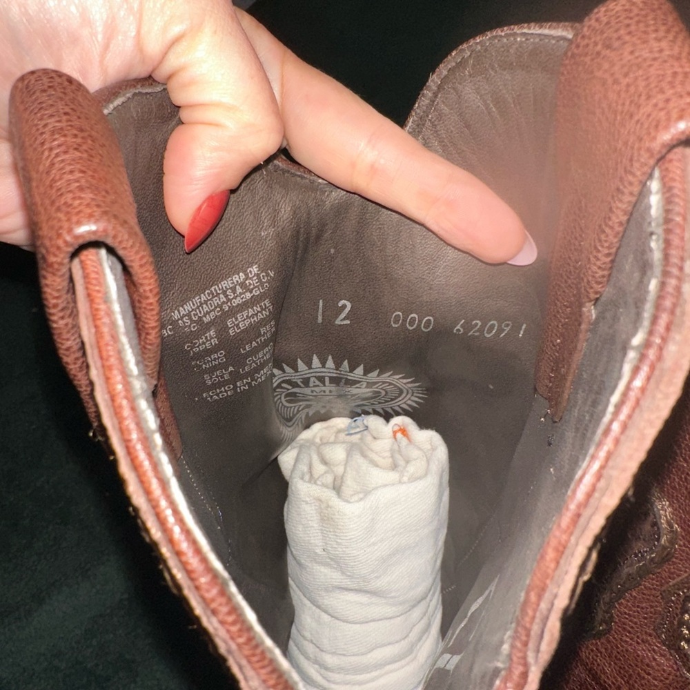 Cuadra Edición Dorada Elephant Leather Cowboy Boots Men’s 8.5 – Rare Exotic - Picture 9 of 11